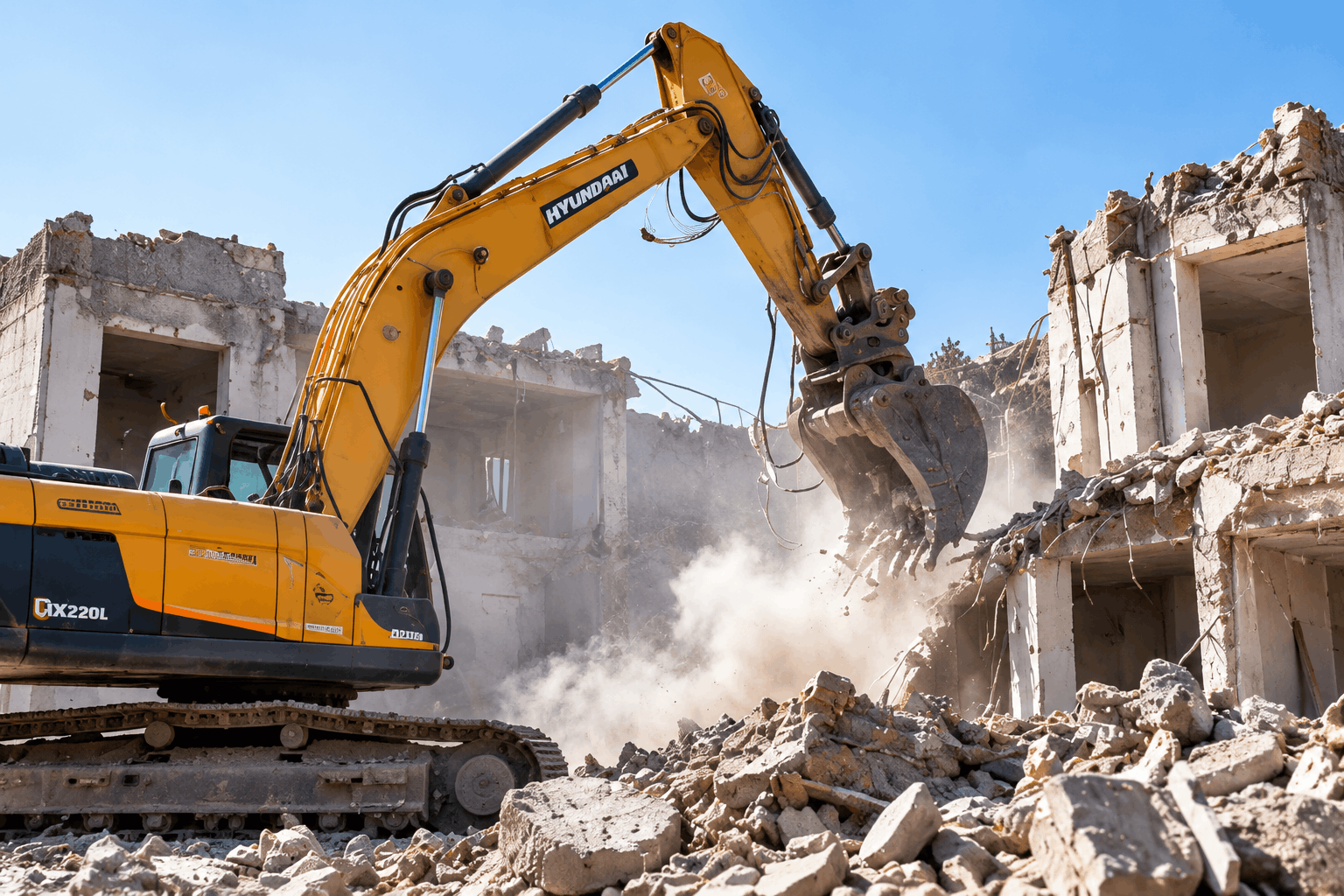 Chantier de démolition d'un bâtiment